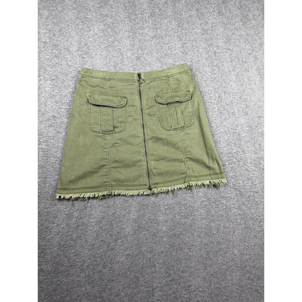 Hollister Olive Green Mini Skirt with Front Pockets and Zipper Size 3